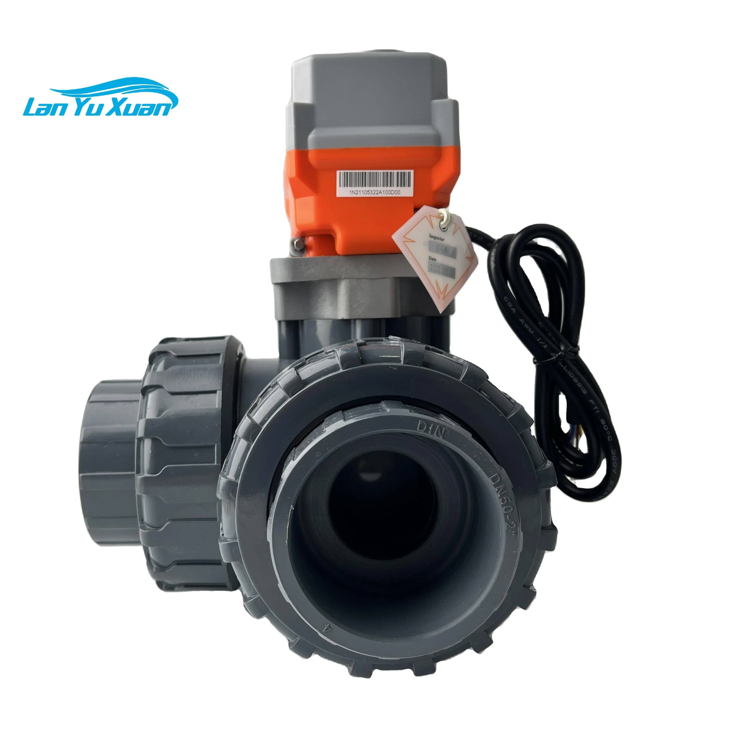 

DN40 UPVC DC24V Intelligent Modulating motor-driven three way valve 3 way flow control valve