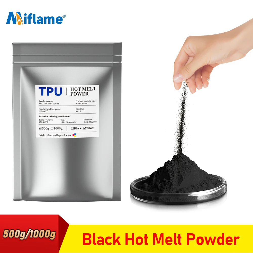 

High Quality 500g 1kg Black Hot Melt Powder For Directly Transfer Film Printing DTF Powder For DTF Printer PET Film Transfer