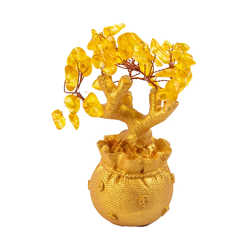 Natürliche Kristall Bonsai Geldbaum Glück Feng Shui Wohnkultur
