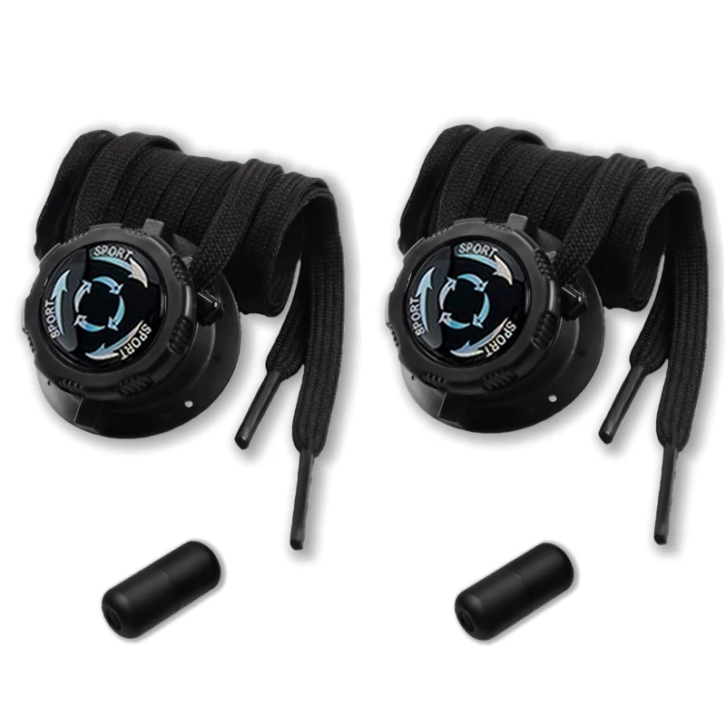 Schwarz-weiße flache Schnürsenkel mit Drehverschluss, einfach zu installierende automatische Schnürsenkel, Schnürsenkel für Outdoor-Sportarten, Unisex, 1 Paar/2 Paar
