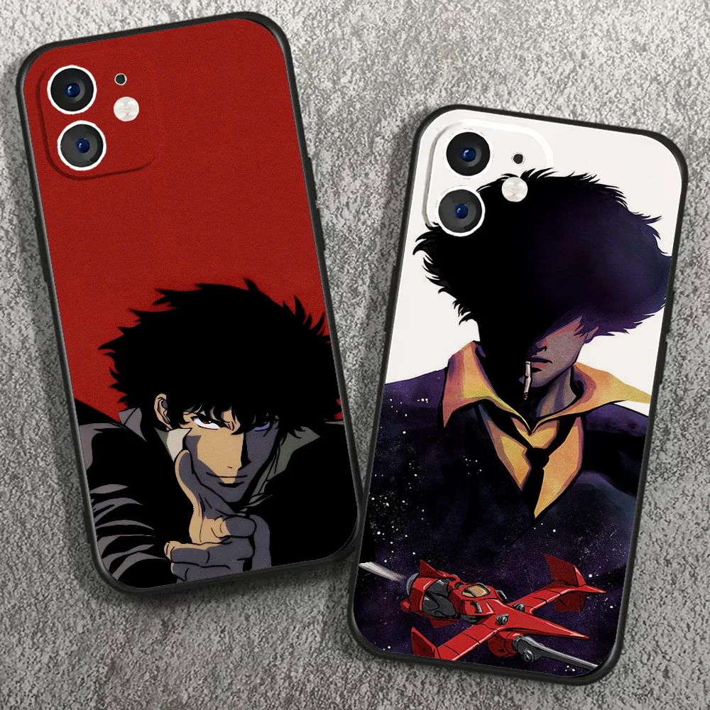 Animation C-Cowboy B-Bebop Spike Phone Case For IPhone 16 15 14 13 Pro Max 11 12 Mini 2022 Black Silicone Cover