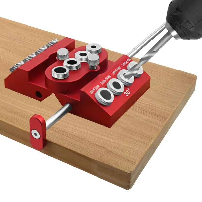 Upgraded 30/45/90 Puncher with Extension Positioning Multi-angle Drilling Woodworking Punching Locator Imperial System