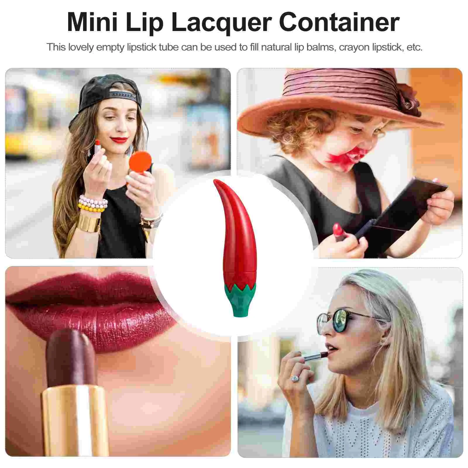 12 Pcs Pepper Lipstick Tube Clear Gloss Balm Bottle Empty Container Containers with Lids Plastic Balms DIY Elder