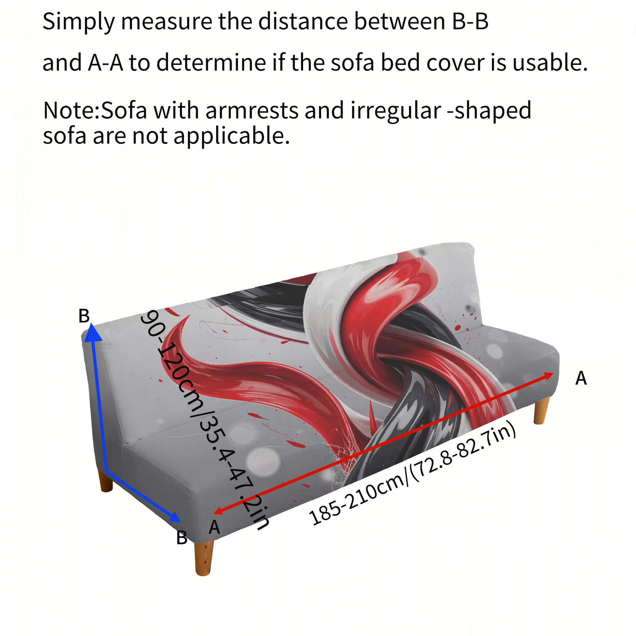 Interwoven fluid printing elastic sofa bed cover, living room sofa bed cover, dustproof machine washable sofa bed cover 2