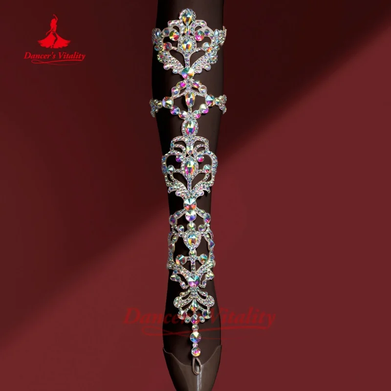 BellyDance Competition Accessories Senior AB Stones Leg Accessory Performance Ornament Lower Leg Dance Jewelry Dancer's Vitality