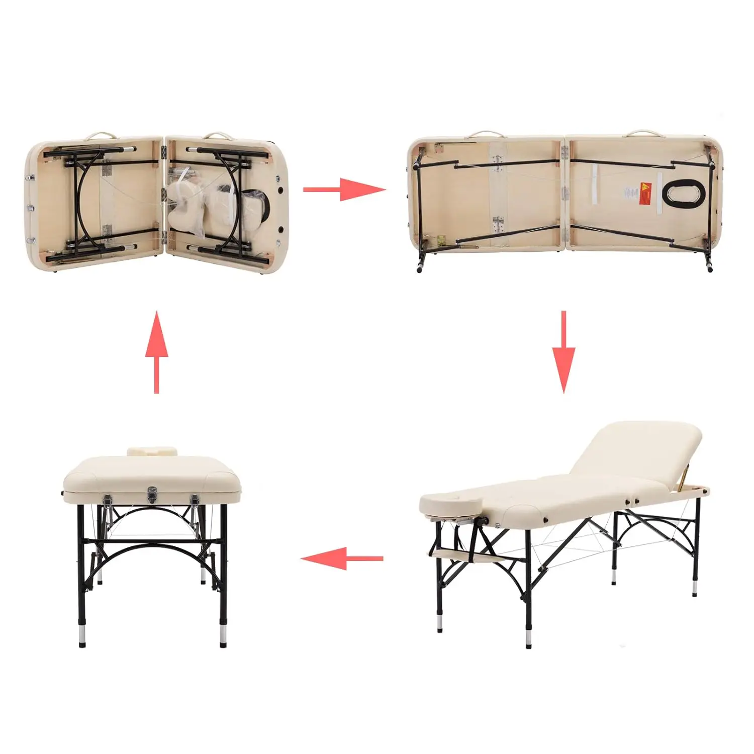 Table de Massage légère et pliable, 28 pouces de largeur, 3, pour Salon du visage, Spa, lit de tatouage avec pied en aluminium, pour la maison, le bureau, le salon