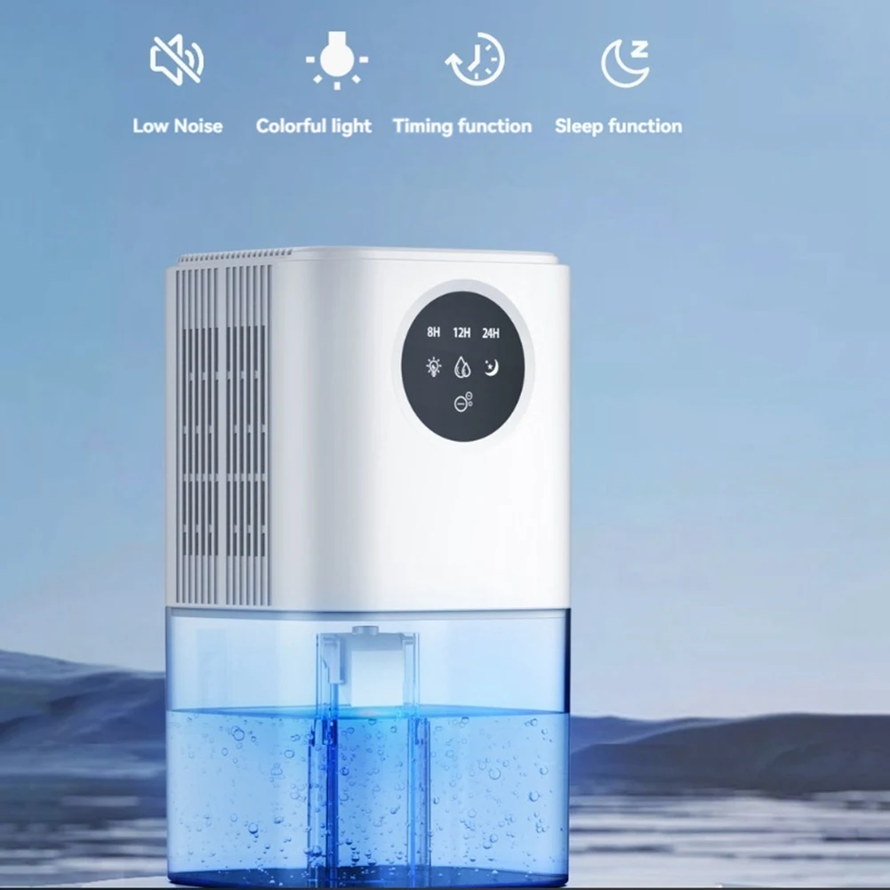 Deshumidificador inteligente clásico para el hogar, portátil, de gran capacidad, 1,7 l, adecuado para el sótano del baño, con sincronización y luces de colores, enchufe del Reino Unido