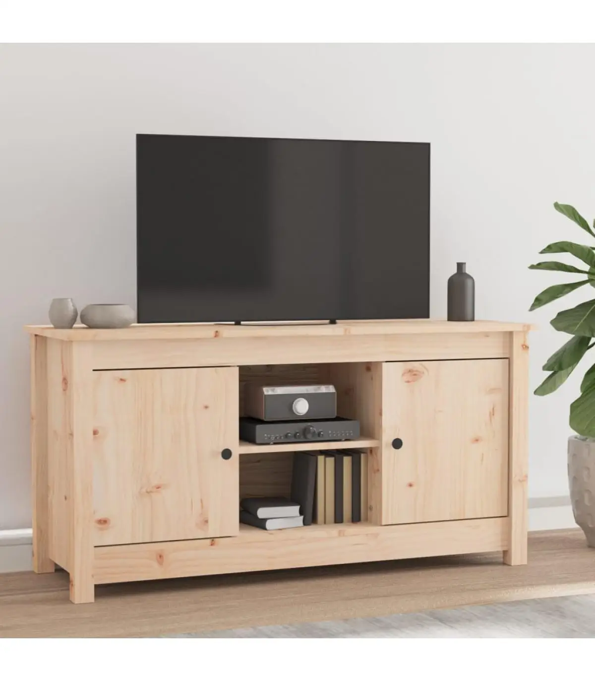 Furniture TV solid pine wood TV cabinet 103x36,5x52 cm