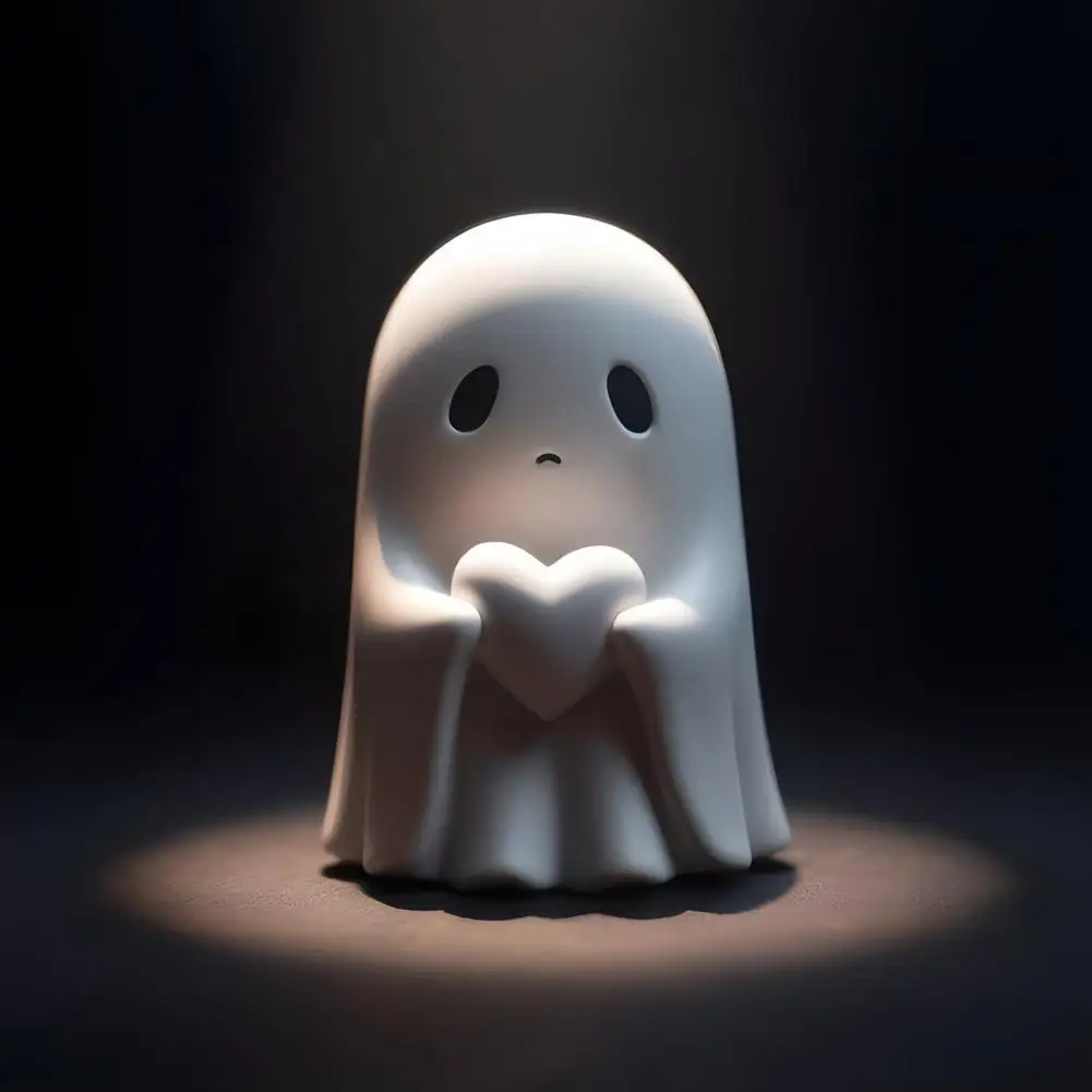 Statua di fantasma spettrale Decorazione di fantasmi di Halloween Set di figurine di fantasmi spettrali di Halloween con cuore d'amore Resina del dito medio per la casa