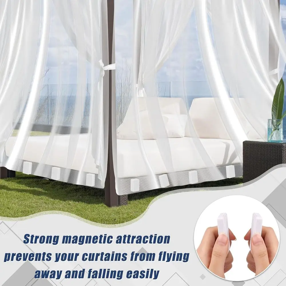 ستارة خارجية شديدة التحمل، 36 قطعة، مقاومة للماء ومغناطيسية، مثالية للحالات العاصفة والاستخدامات المختلفة (أبيض)