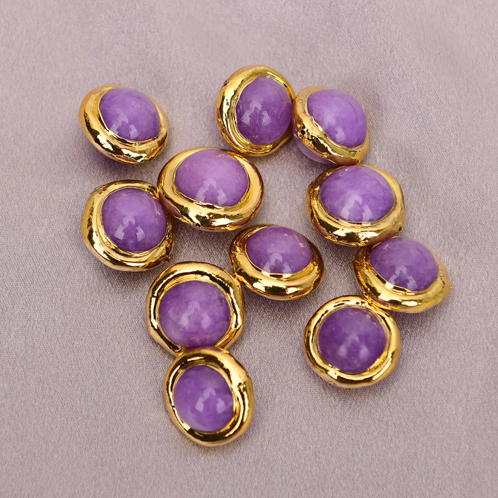 

APDGG 10 Pcs Purple Jade Spacer Beads Connector Jewelry Making DIY