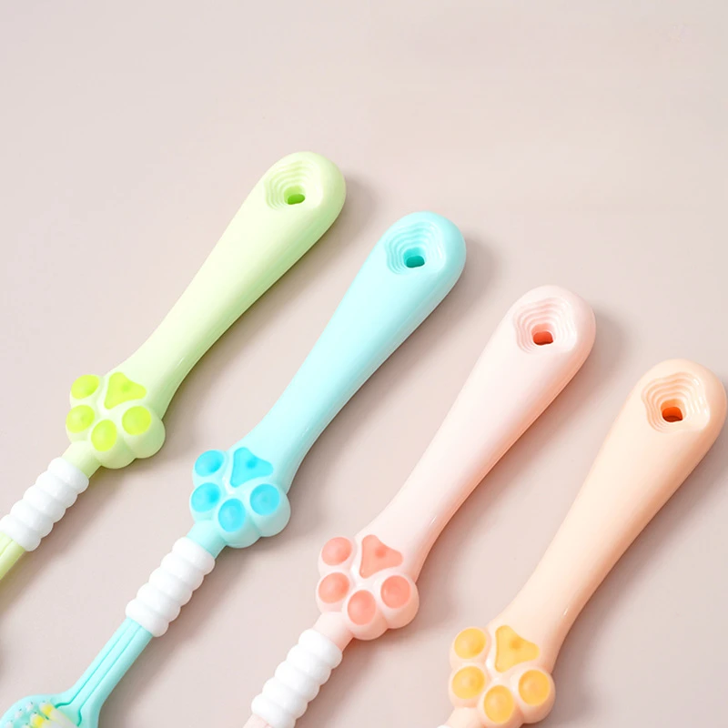 New Baby Teeth Three-sided Toothbrush Cat Claw Soft Hair 3-13 Years Old Mouth Cleaning Baby