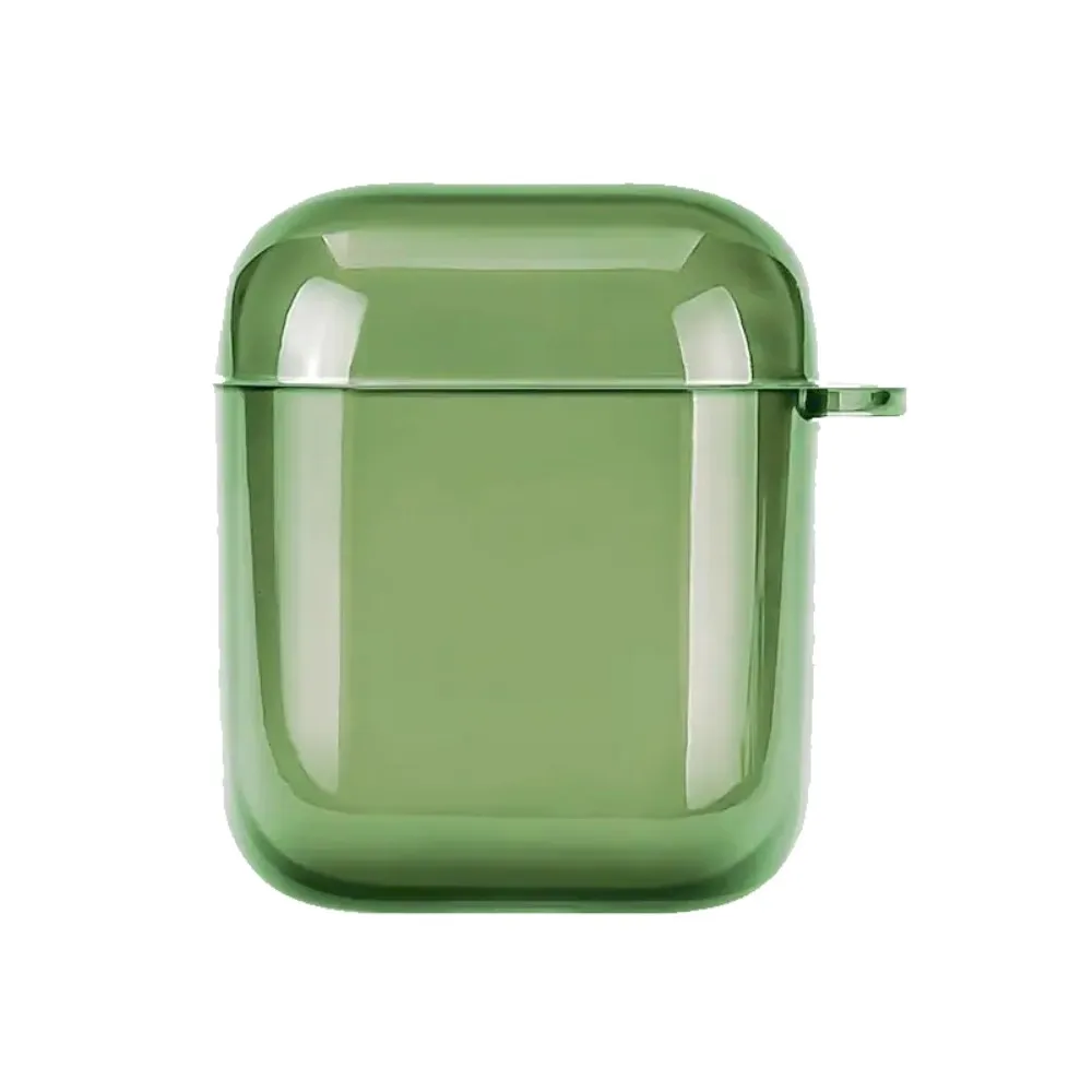 حافظة سماعة أذن شفافة وطازجة باللون الأخضر لأجهزة Apple AirPods 4 3 2 1 حافظات سماعات الأذن لأجهزة AirPods Pro 2 Pro غطاء حماية ناعم