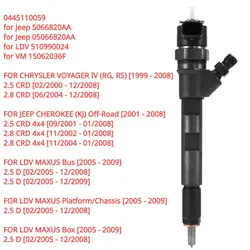 0445110059 New Diesel Fuel Injector Nozzle 05066820AA For Jeep Cherokee (KJ) MK2 2.8 CRD 2001-2008