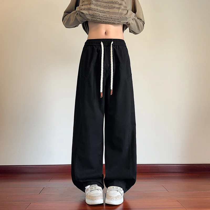 

Мужские повседневные брюки на весну и осень, широкие брюки, длинные брюки прямого кроя большого размера, модные облегающие мужские брюки в стиле ретро