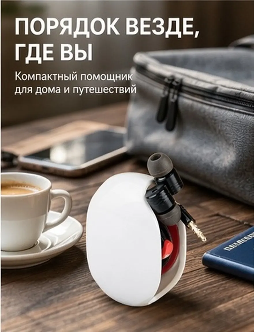 Portable Automatic Retractor PC ABS Cable Organizer White Automatic Roll Earphone Box For Earphone Data Travel Use Headphone