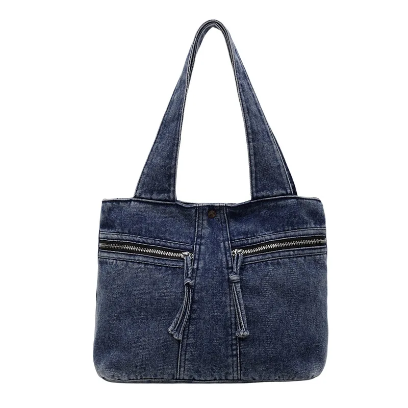 

Gen Z Denim Tote Bag 2025 - Oversized Shoulder Purse for College Commute, Convertible Work & Campus Carryall
