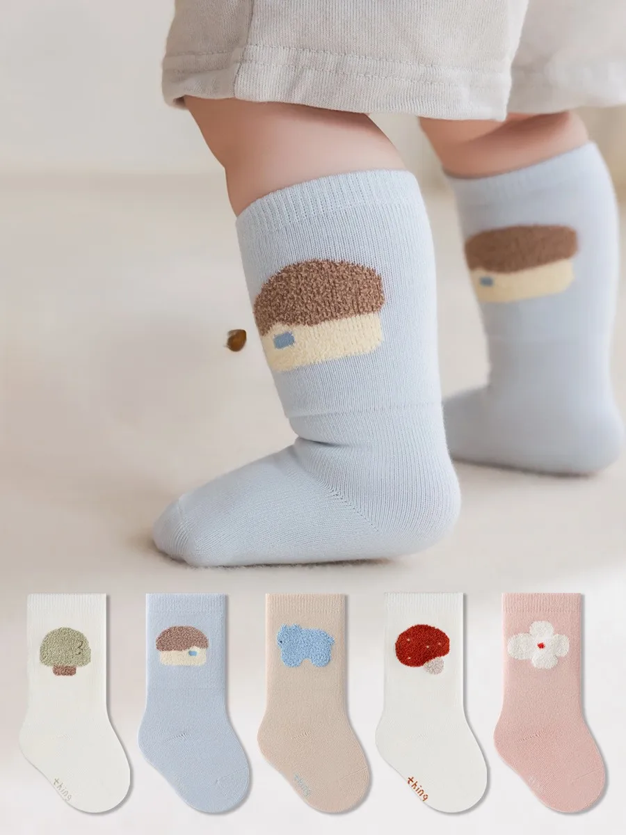 3 Pairs/Lot Baby Socks 0-8Years Kids Knee High Socks Autumn Cartoon Socks for Girls Toddler Cotton Socks Boys Mid-calf Socks