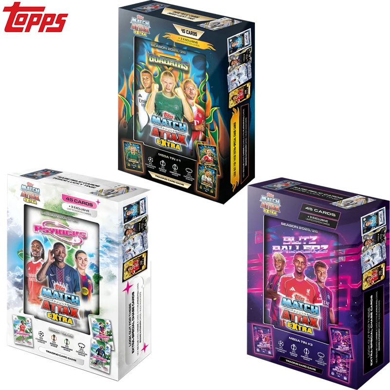 

Коллекционные карточки 2026 Topps UCC Match Attax Extra Mega Tin Box Blitzballers Goliaths Psykicks БЫСТРАЯ ДОСТАВКА