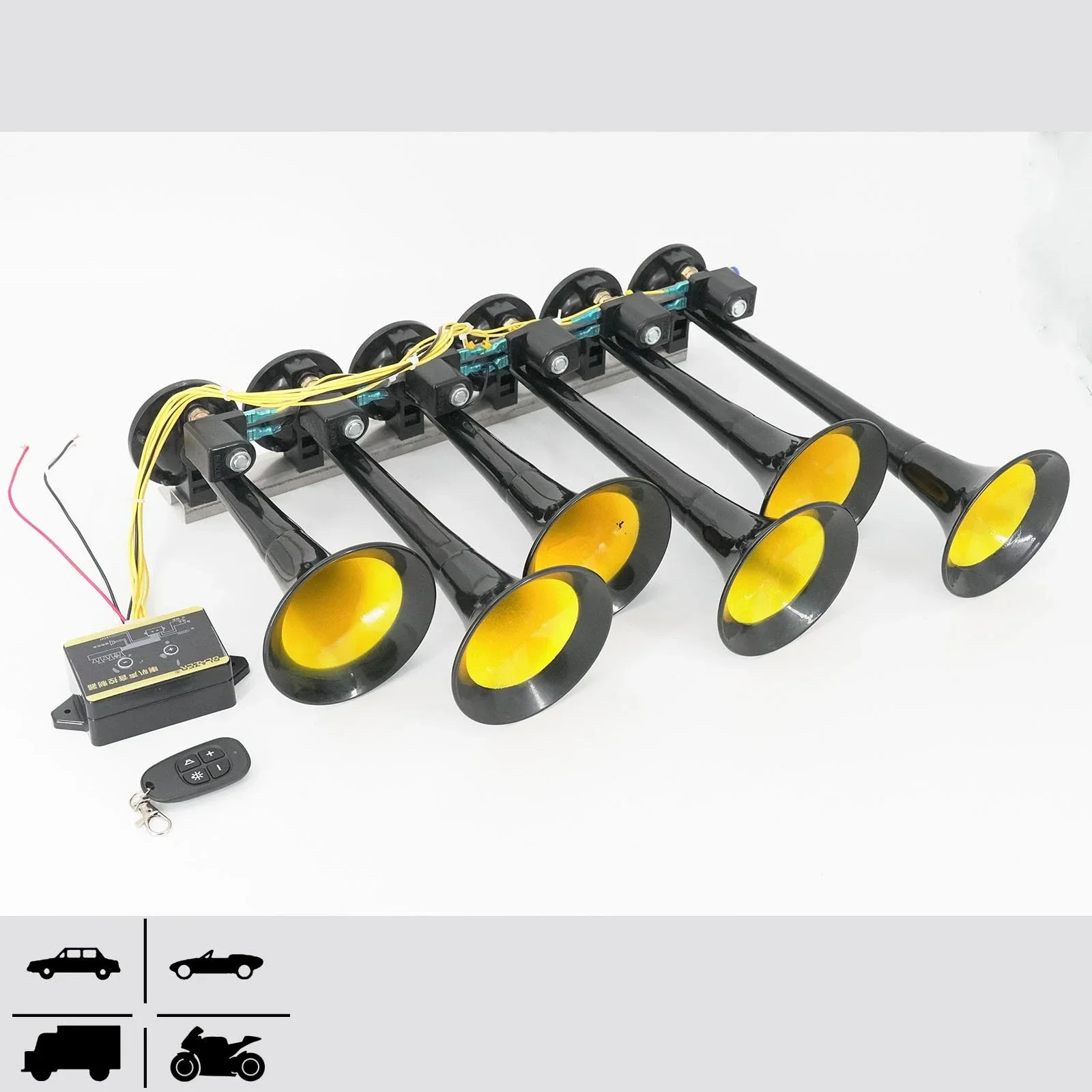12V 24v Six Tube Thirty-six Tone Music Air Horn Pickup Truck Modified Internet Celebrities Send 24v By Default