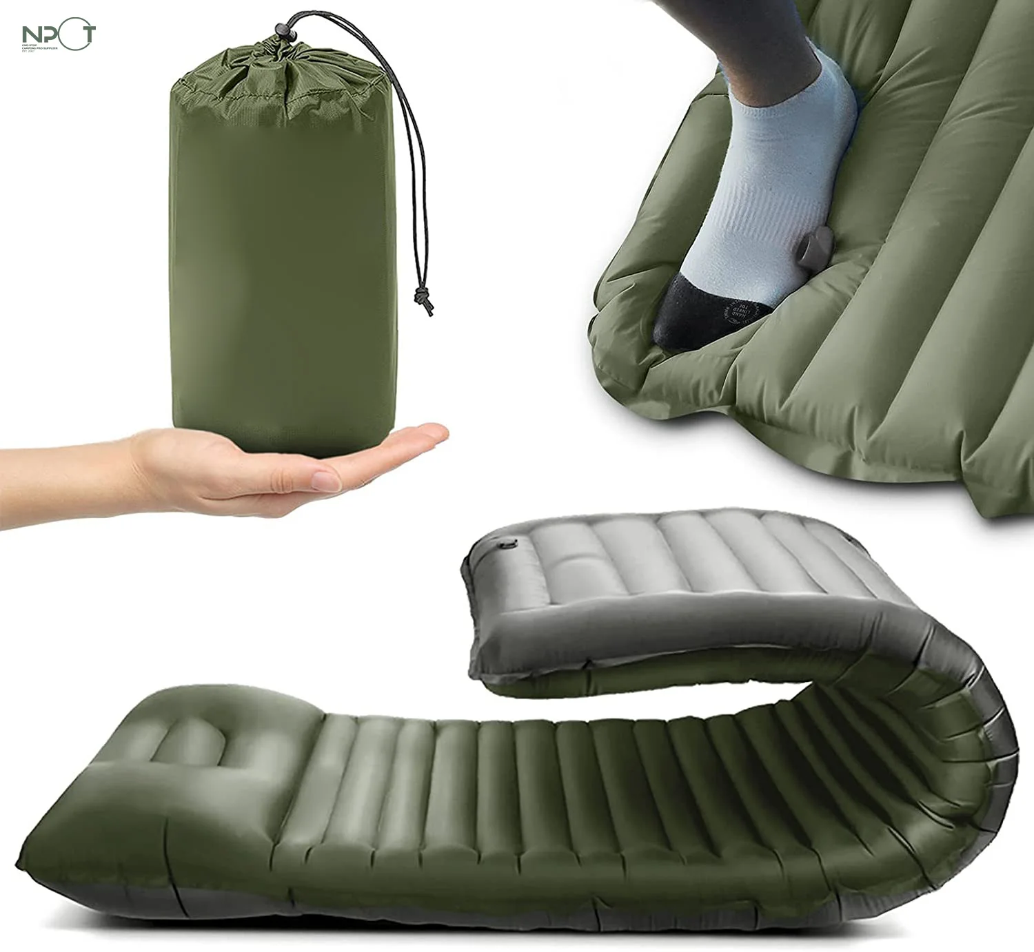 

Super Quality Self Inflating Camping Mat,camping Sleeping Pad Inflatable Air Mattress with Pillow,ultralight TPU Customized