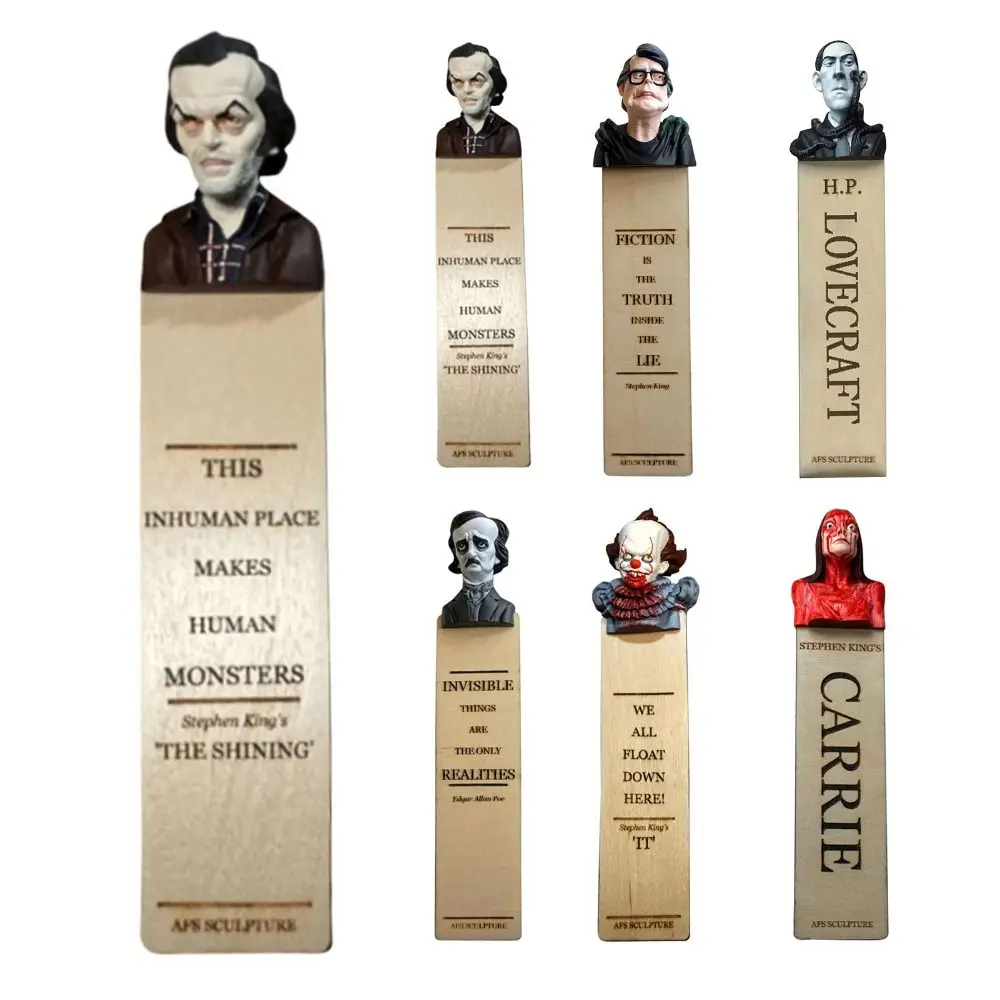 Horror Fiction Bookmarks para fãs, Artesanato Resina, Material escolar e de escritório, O melhor presente