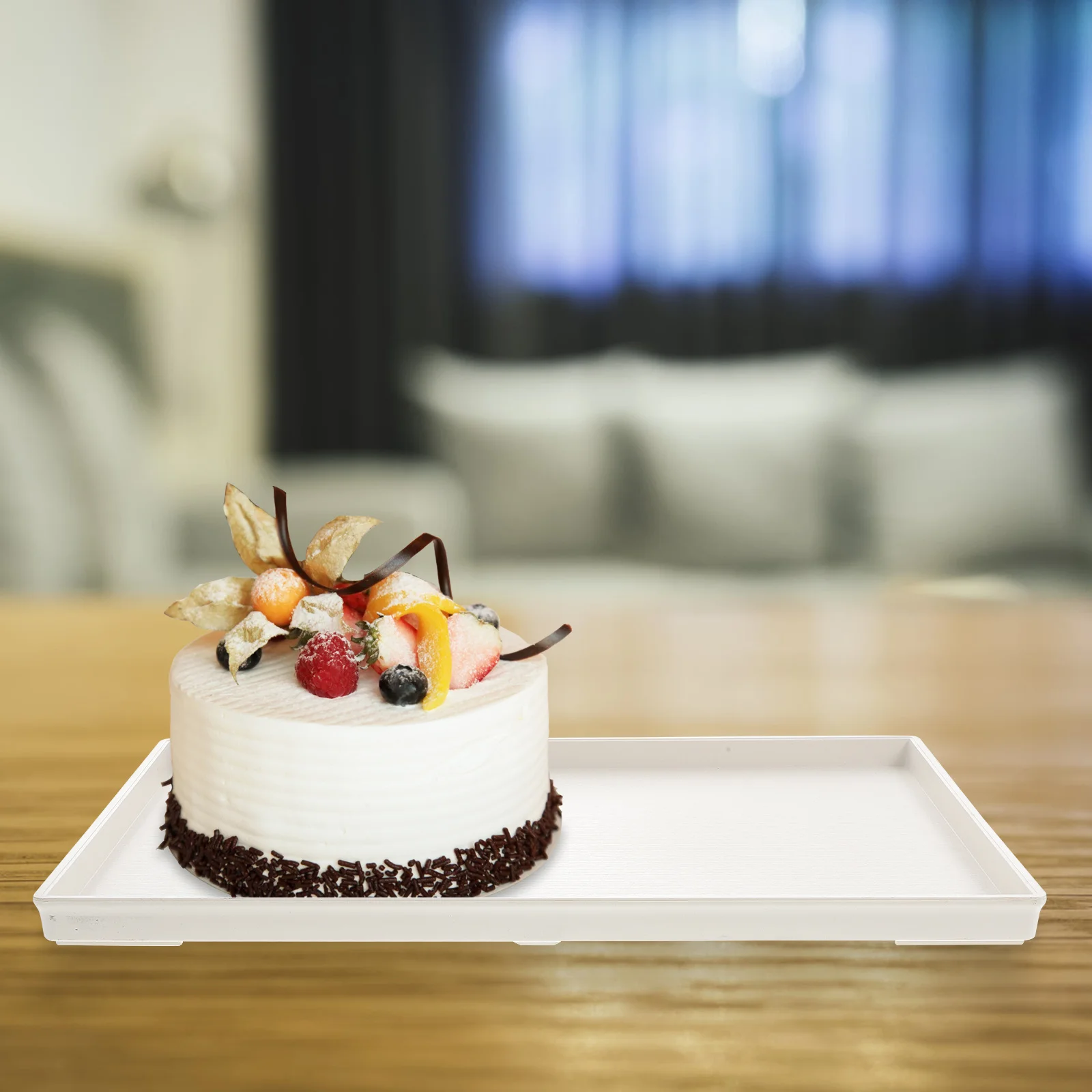 

Rectangular Melamine Storage Tray for Tableware Cup Bowl Cutlery Food Serving Appetizer Dessert Nuts Display Plate