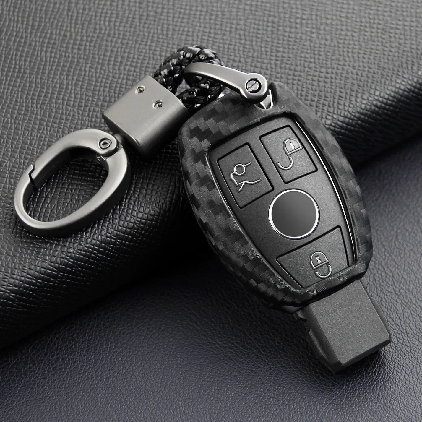 

For Mercedes-Benz W204 W205 W212 C207 W221 W176 W246 W463 X156 W166 C117 W218 X156 X253 X204 Carbon Fiber Car Key Fob Case Cover