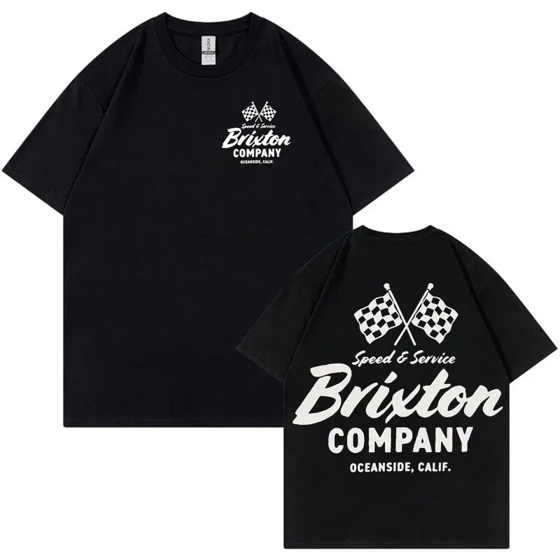 Buxton Black and White Flag Design Loose Fit Pure Cotton Breathable Unisex Couple Wear Suitable for All Seasons Casual Use