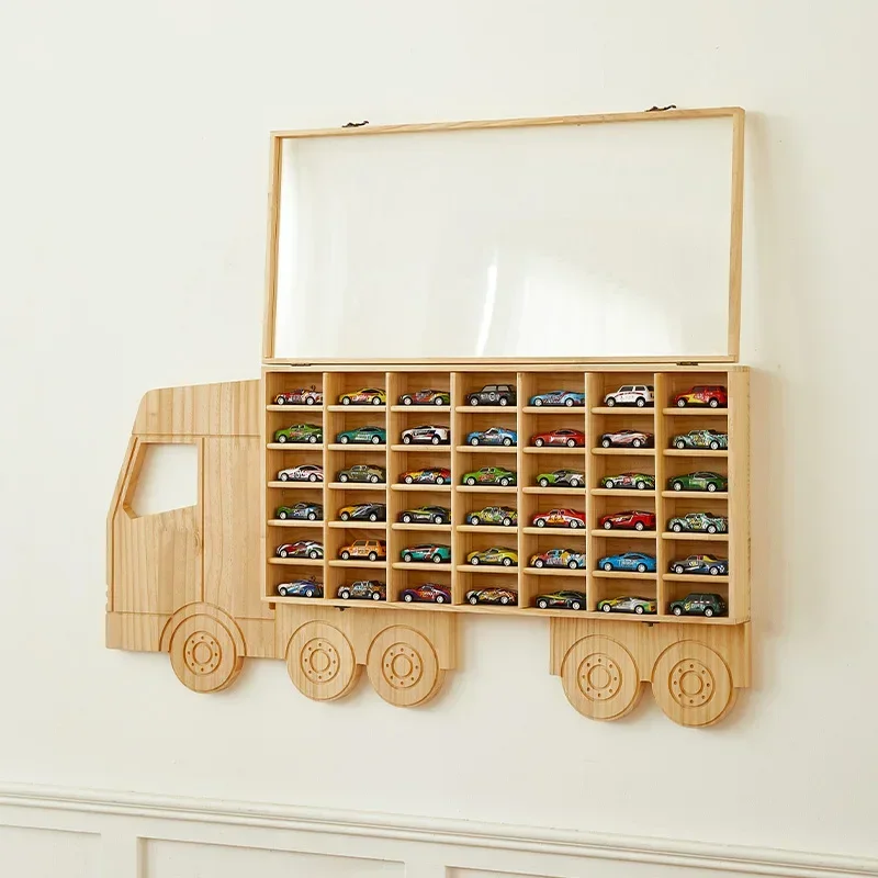 Small Car Storage Rack Wall Toy Storage Rack Multi-layer Car Model Display Rack Kids Wooden Toys Storage Cabinet Shelf Organizer