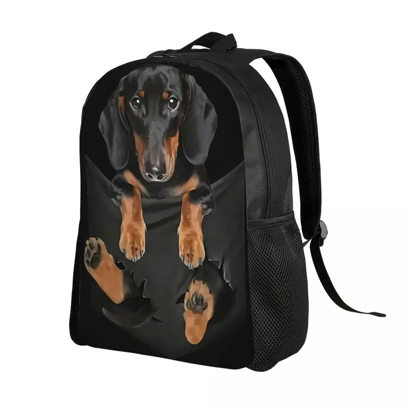 Custom Funny Dachshund Backpack para Homens e Mulheres, College School, Students Bookbag, Fits 15 "Laptop, Salsicha, Badger, Wener Dog Bags