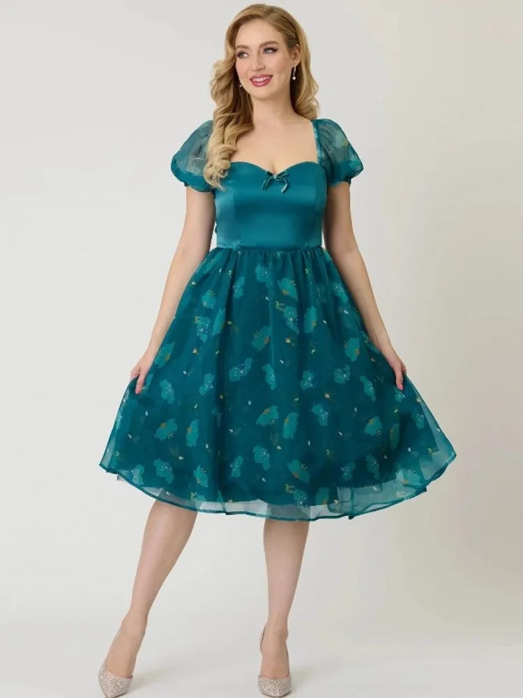 المرأة الربيع الصيف دبوس حتى فستان الحفلات عادية 2026 ريترو رداء 60s 50s خمر روكابيلي 1960s 1950s فستان محكم من عند الصدر ويتدلى بشكل واسع Vestidos #1