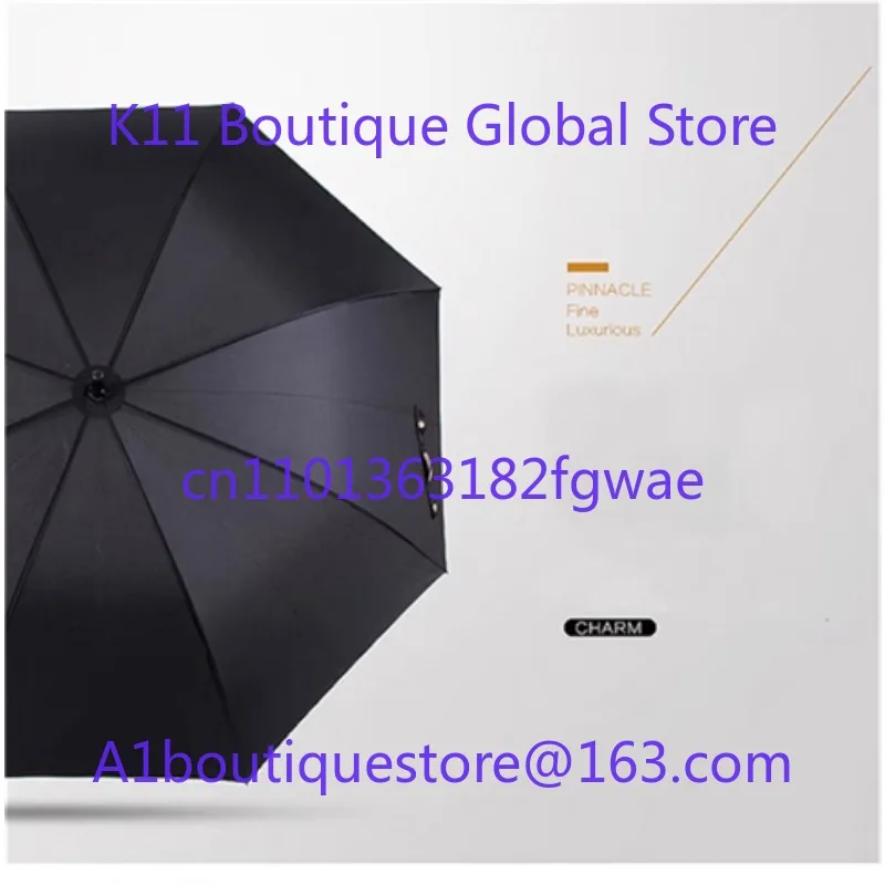 Simple Self-defense Umbrella Creative Long Handle Straight Pole Sunny Rain Black Plastic Sunshade Sunscreen Can Be Pulled Out - view 6