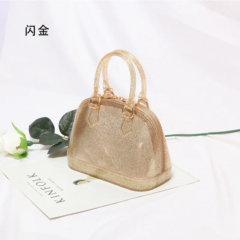 

Small PVC Waterproof Candy Colors Jelly Handbag Fashion Shell Shoulder Bag Crossbody Bag Summer Beach Bag Purses And Handbags