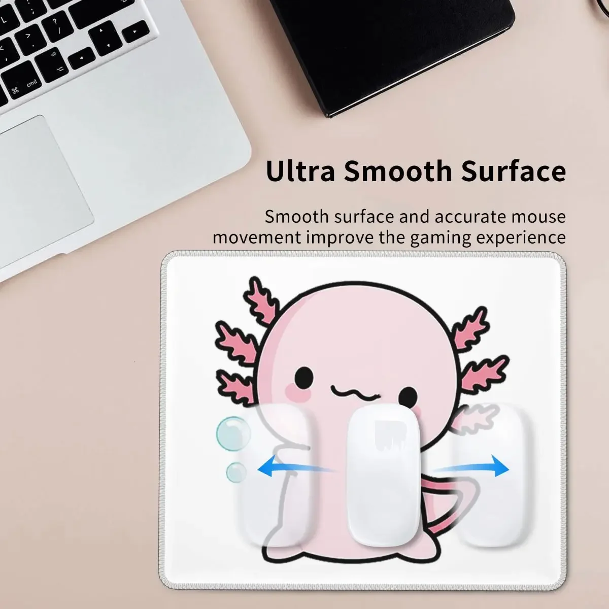 Cute Axolotl Salute Mouse Pad Computer Keyboard Mouse Mat Gaming Laptop Desk Mat Office Accessories Table Mats