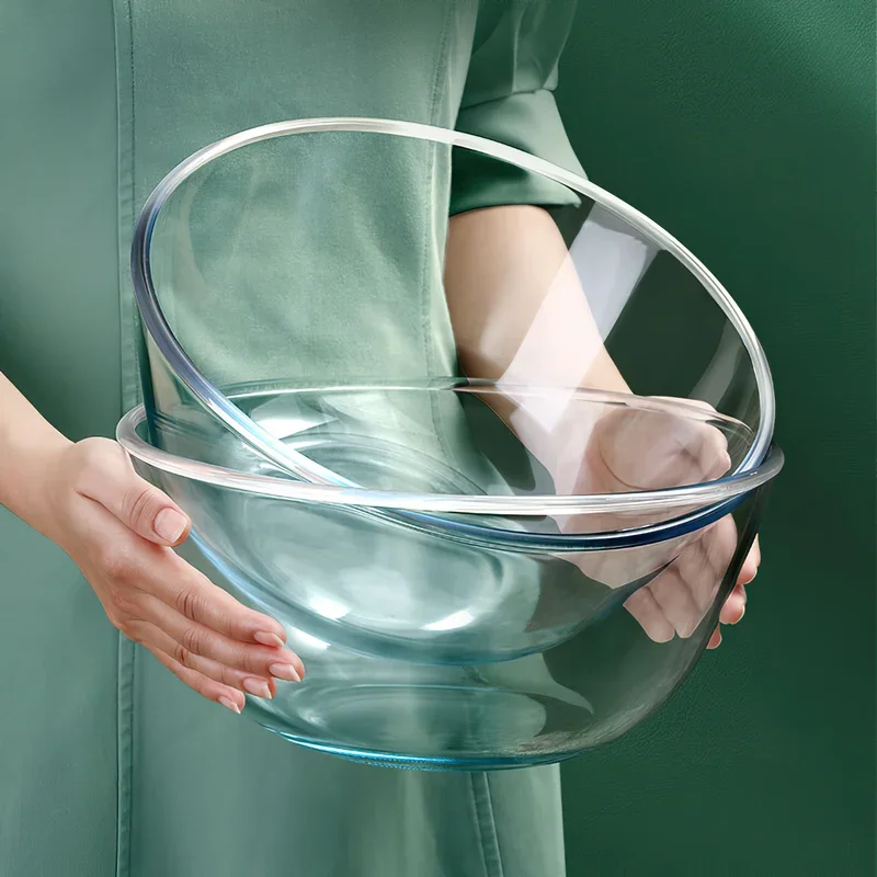 4.45ml Large Capacity Glass Bowl Noodle Soup 27cm Salad Mixing Bowls Egg Beater Storage Food Container Kitchen Microwavable L6R6