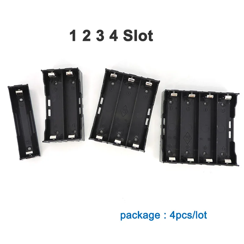 4szt ABS 18650 Power Bank Cases 1X 2X 3X 4X 18650 Battery Holder Storage Box Case 1 2 3 4 Slot Batteries Container With Hard Pin