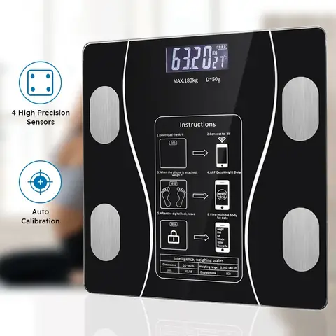 스마트 체지방 규모 무선 LED 디지털 욕실 체중 규모 신체 구성 분석기 테스트 규모