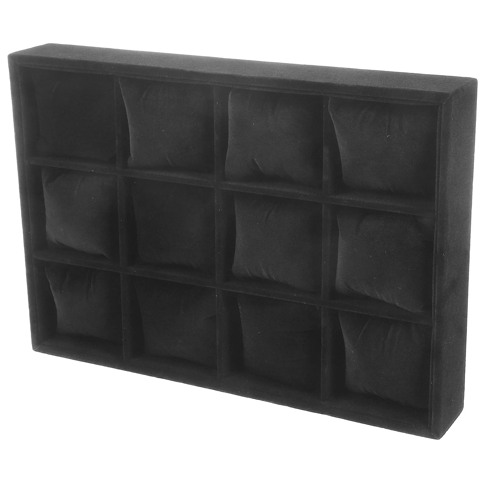 

12 Grid Wrist Watch Display Tray Mini Pillow Included Bracelet Organizer Tray Jewelry Storage Bangle Display Holder Desktop