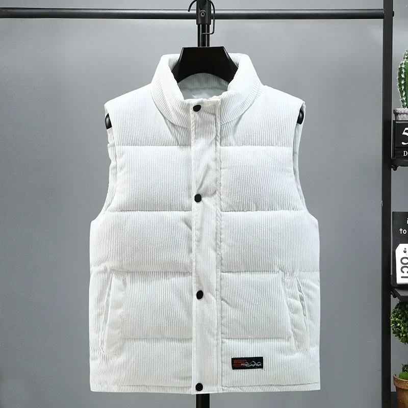 Autumn and Winter Texture Trendy Shoulder Thick Tank Top Men's Vest Down Cotton Tank Top