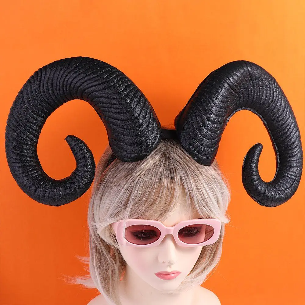 Grappige Pu Halloween Demon Hoorns Hoofdband Cosplay Hoofdband Stage Performance Props Duivel Ox Hoorn Haarband Hoofddeksels Hoofddeksel Meisje