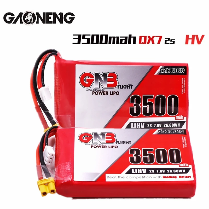 

Original GNB HV 2S 7.6V 3500mAh MAX 10C Lipo Battery For Frysky Taranis QT7 Transmitter TX Remote Control RC Parts