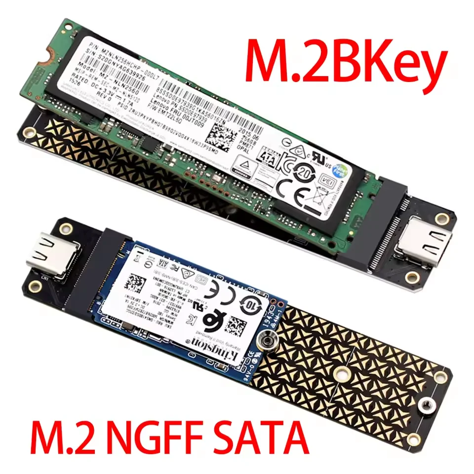 M.2 SSD SATA/NVMe To USB 3.1 Adapter B+M Key/M Key M2 To USB 3.1 SSD Riser Card Board External Enclosure Hard Disk Box Adapter