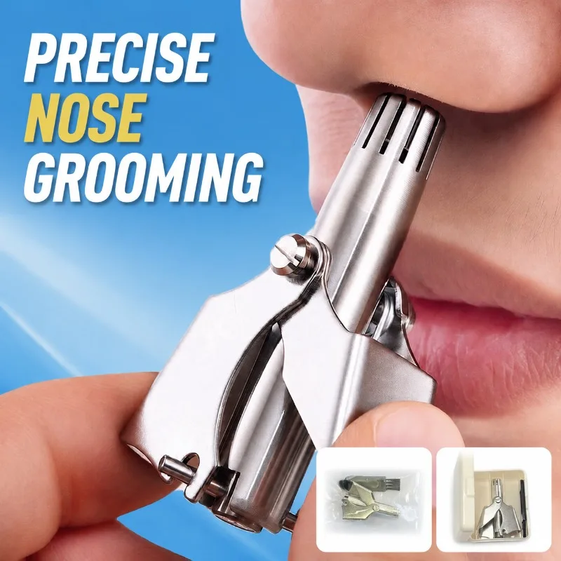 Manual Nose Hair Trimmer Washable Mechanical Cutting Scissors Unisex Stainless Steel Nostril Remover Safe Precise Grooming Tool