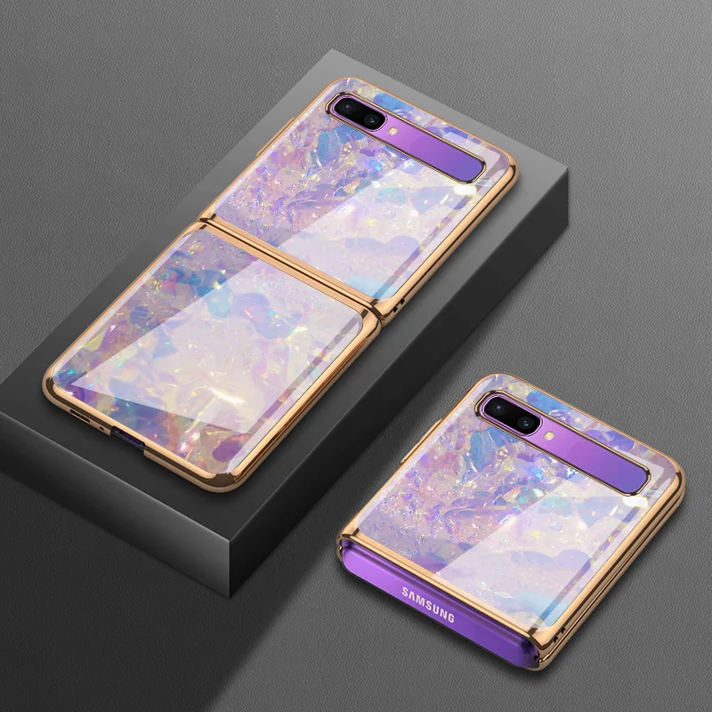 Vintage Watercolor Phone Case for Samsung Z Flip Case Hard PC Glass Z Flip3 Case Shockproof Cover for Galaxy Z Flip 3 Case