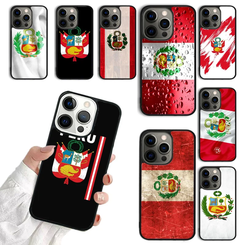 Peru Flagge Handyhüllen Abdeckung für iPhone 17 Air 16 15 14 12 13 11 Pro MAX Apple Plus SE 2020 Coque