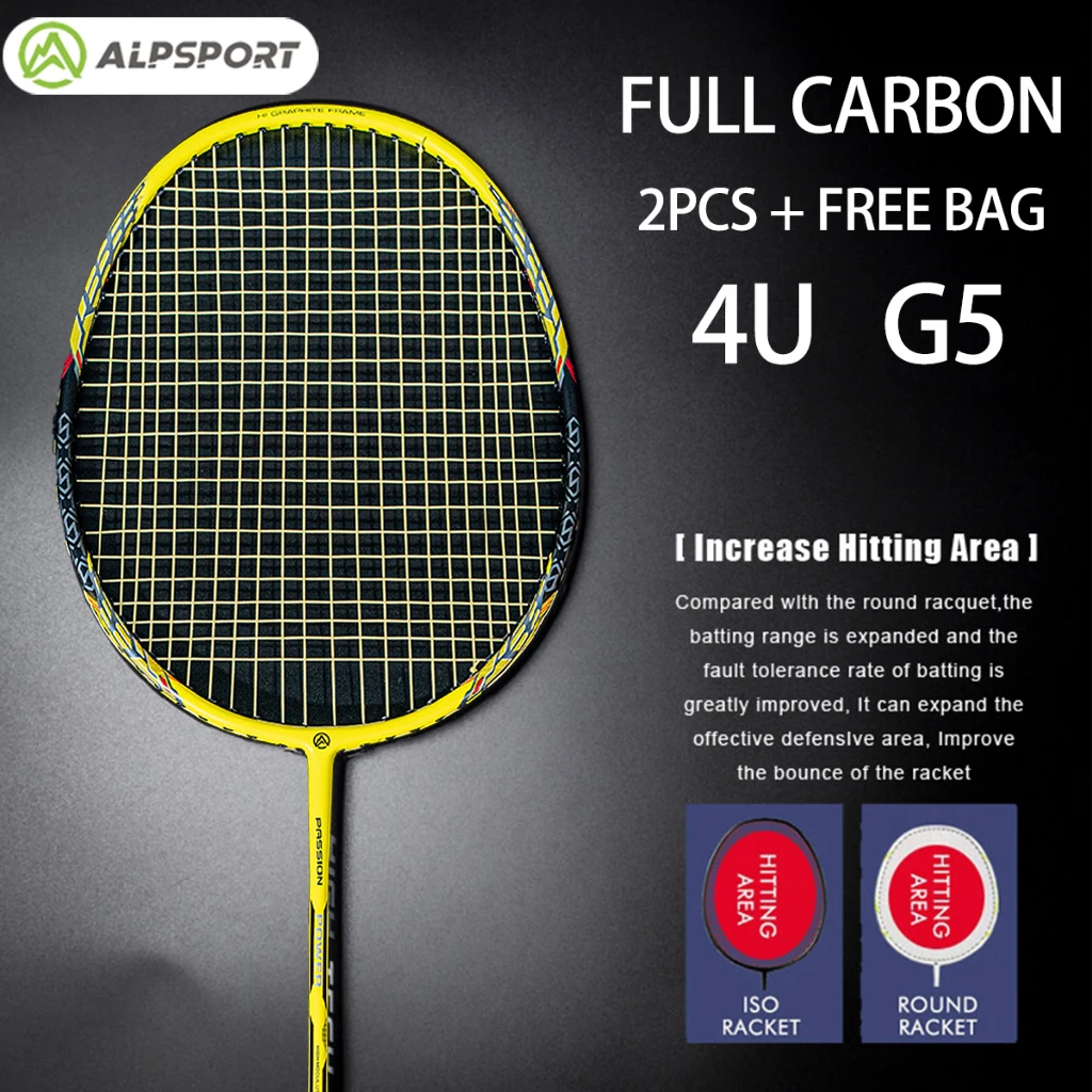 ALP NF-1000Z 2 pcs/lot Yellow Badminton Racket 3U Super light carbon fiber Speed Imported Professional Durability Training ori