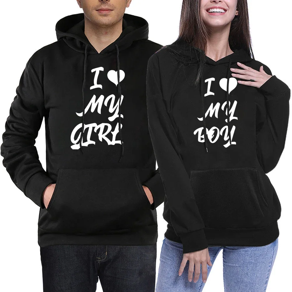 

Couple Hoodie I Love My Girl or Boy Love Letter Graphic Love Heart Y2k Fashion Long Sleeves Hoodies Autumn Winter Casual Hoodie