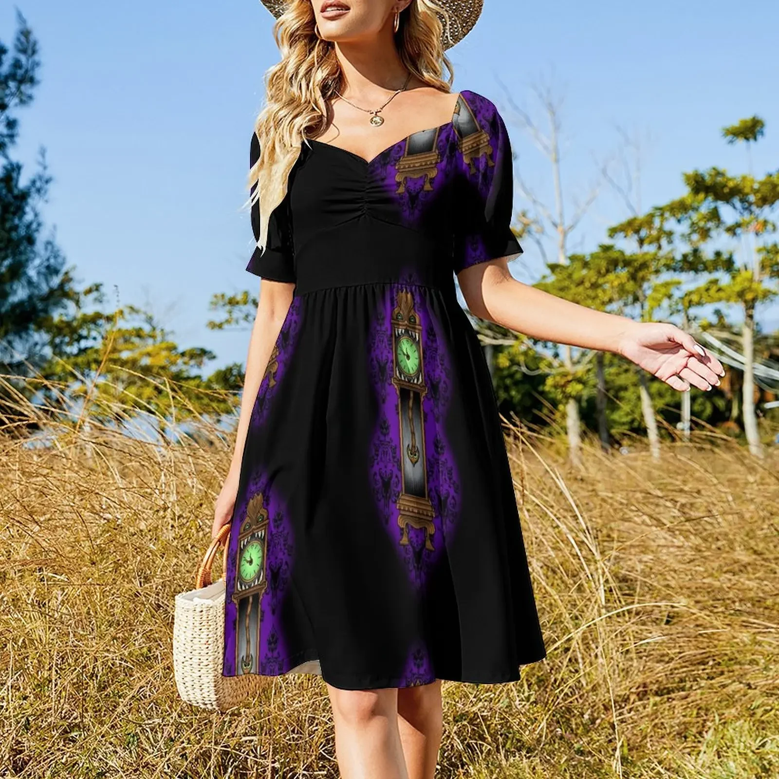 Haunted clock 13th hour Short-Sleeved Dress dress women summer long sleeve dresses beach dresses