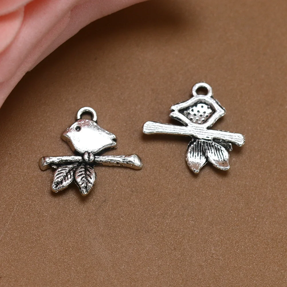 

20pcs Bird On Branch Pendant Charms Alloy Diy Jewelry Making Accessories For Necklace Bracelet Keychain Scrapbooking Craft